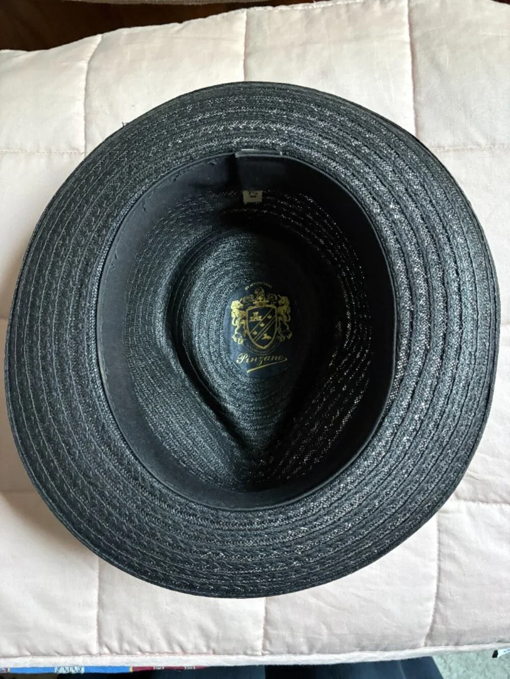 Pinzano Black oxford Milan Straw Hat size 7 1/4 / 58